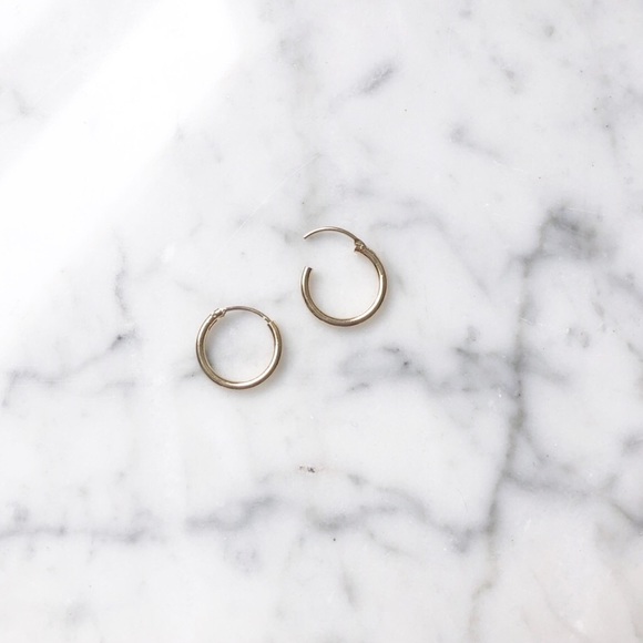 Assorted Mini Gold Hoop Earrings Set - Picture 4 of 13
